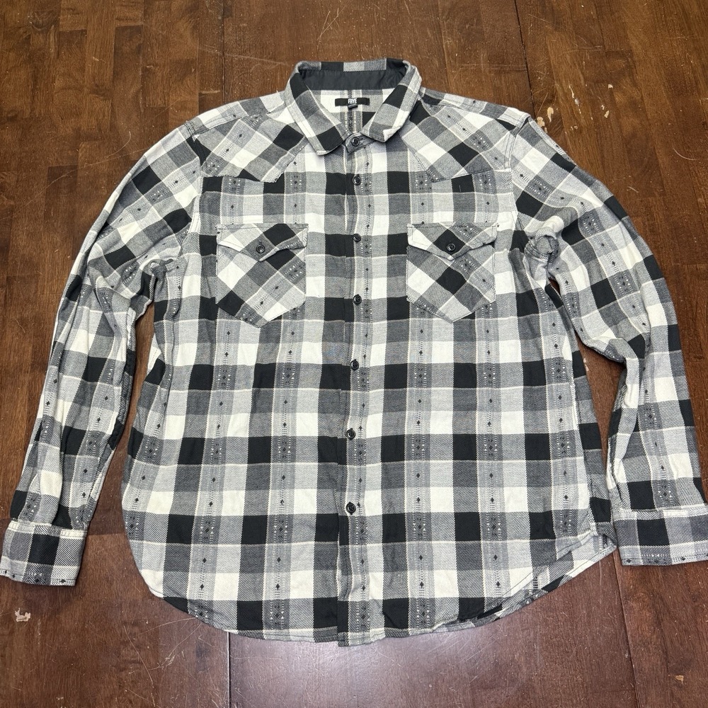 Frye Men's Jacquard Flannel, Size XL, Heather‎ Grey - Picture 2 of 7